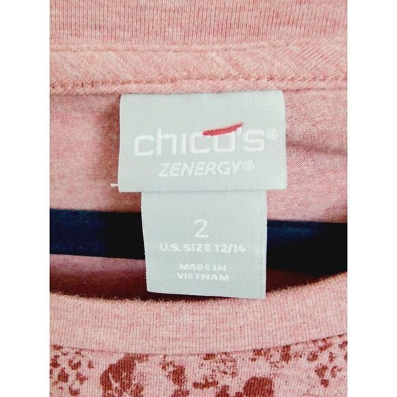 Chico's 2 Mauve Maroon Pullover Sweatshirt Size L/S Cotton Blnd Rnd Neck Large - Picture 7 of 9